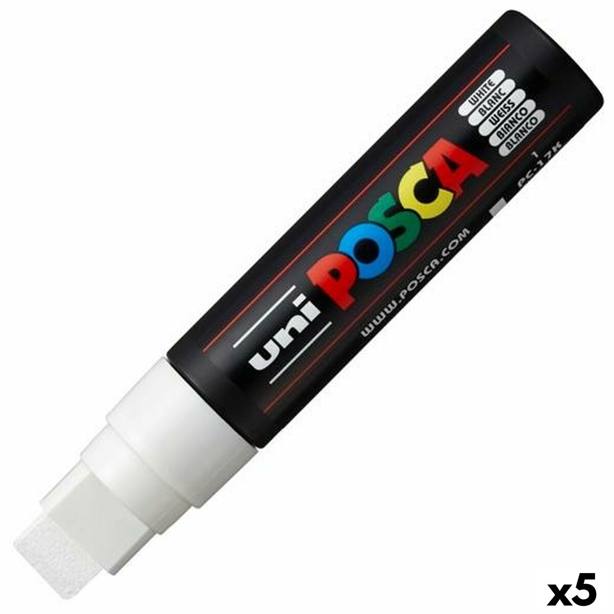 felt-tip pens POSCA PC-17K White 5 Units-0