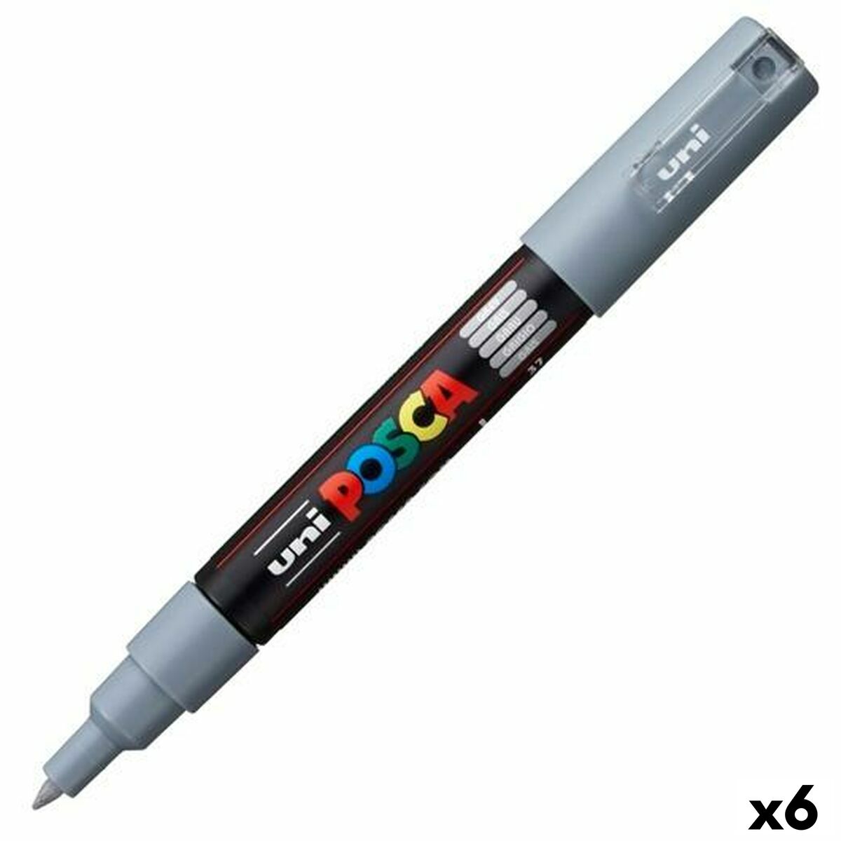 Felt-tip pens POSCA PC-1M Grey (6 Units)-0