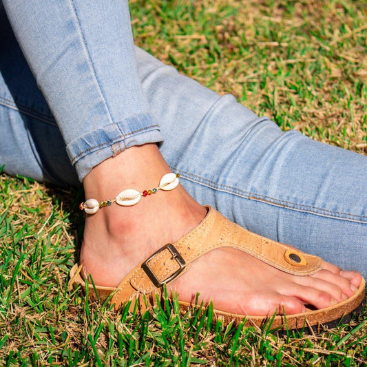 Handmade cork leather anklets BR-414-0